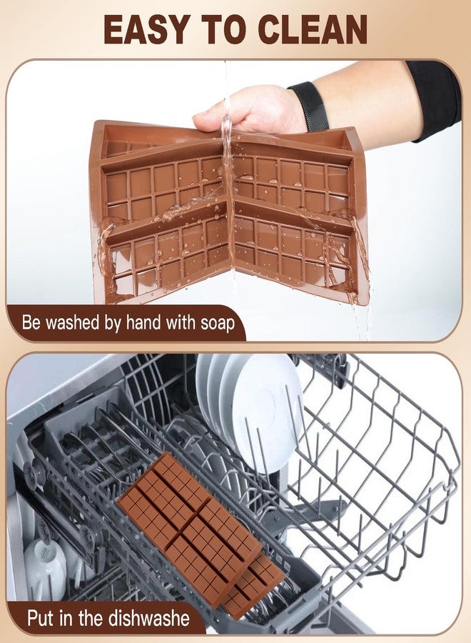 Ninsula Chocolate Molds 3P, Food Grade Chocolate Molds Silicone, Non-Stick Deep Large Chocolate Bar Mold for Dubai Pistachio, Candy, Snacks and Desserts - Image 5