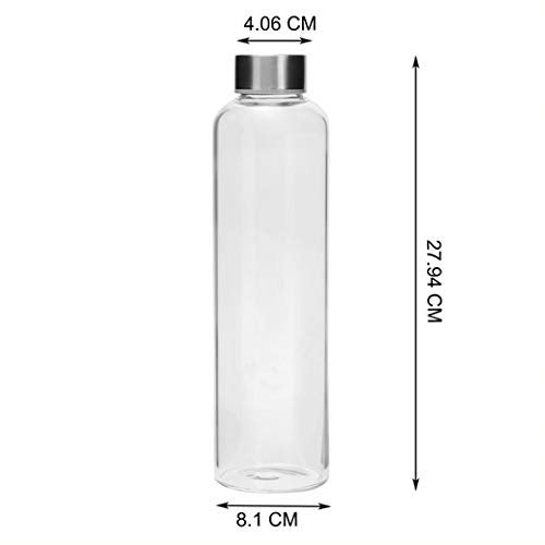 Cutting EDGE 1 Litre Borosilicate Round Glass Water Bottle Set of 2 for School, Home, Office, Travel, Sport, Yoga, Gym, Hot, Cold Drinks (Transparent) - Image 5