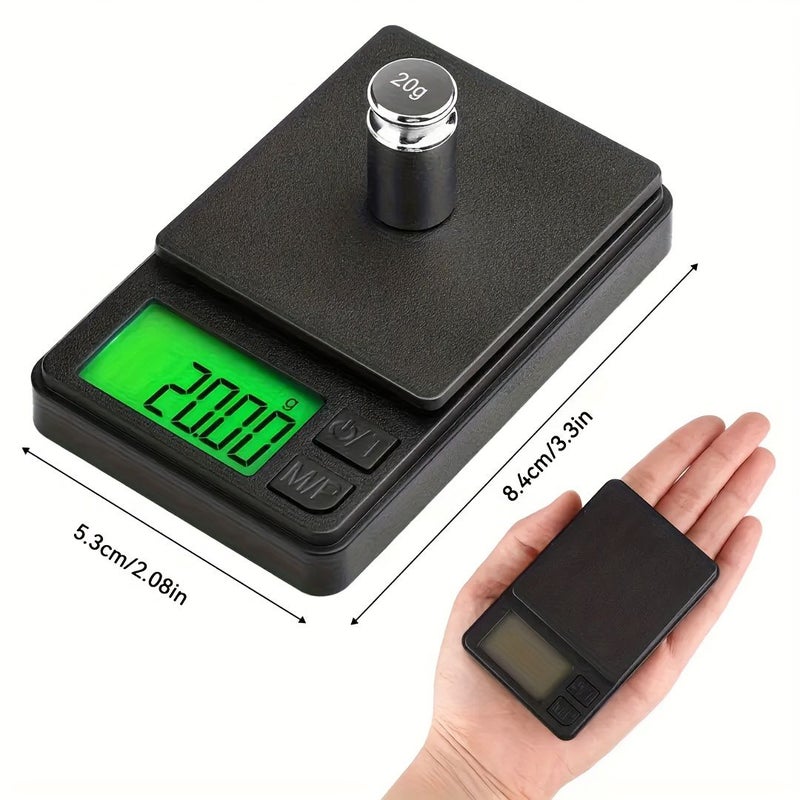 ميزان رقمي عالي الدقة 200 جم/0.01 جم بشاشة عرض LCD، يعمل ببطاريات AA ومنفذ USB، مع غطاء واقي ووظيفة معايرة الصفر، للمكتب - Image 3