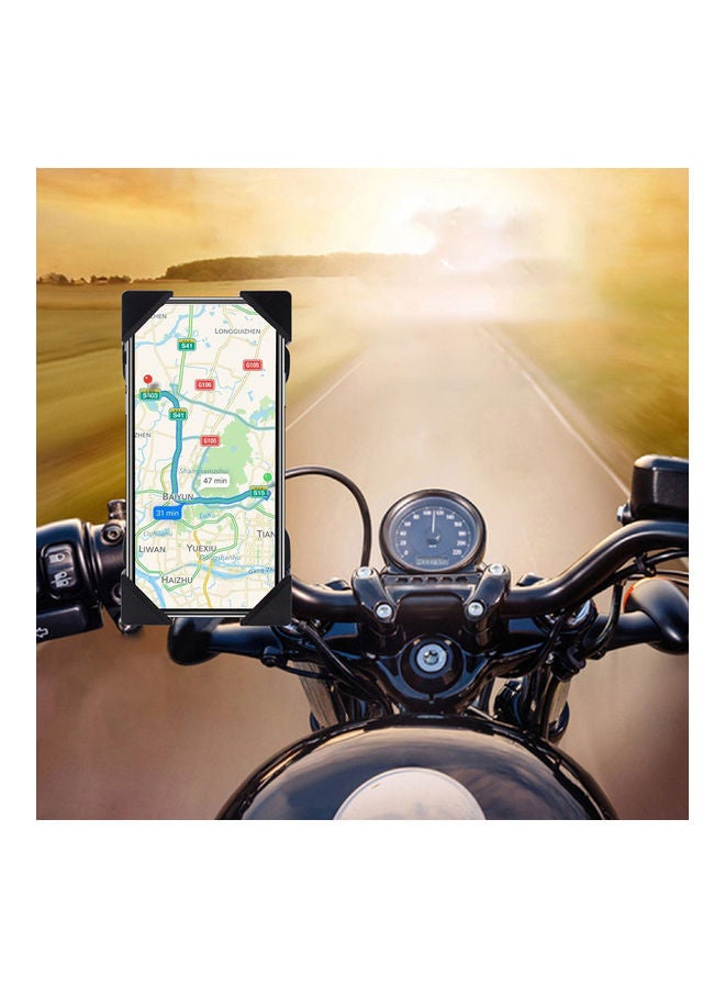 Universal Adjustable USB chargeable Phone Mount Holder for Motorcycle - Bike Handlebars Fits All Cell Phones 3.5-6 Wide - Image 2