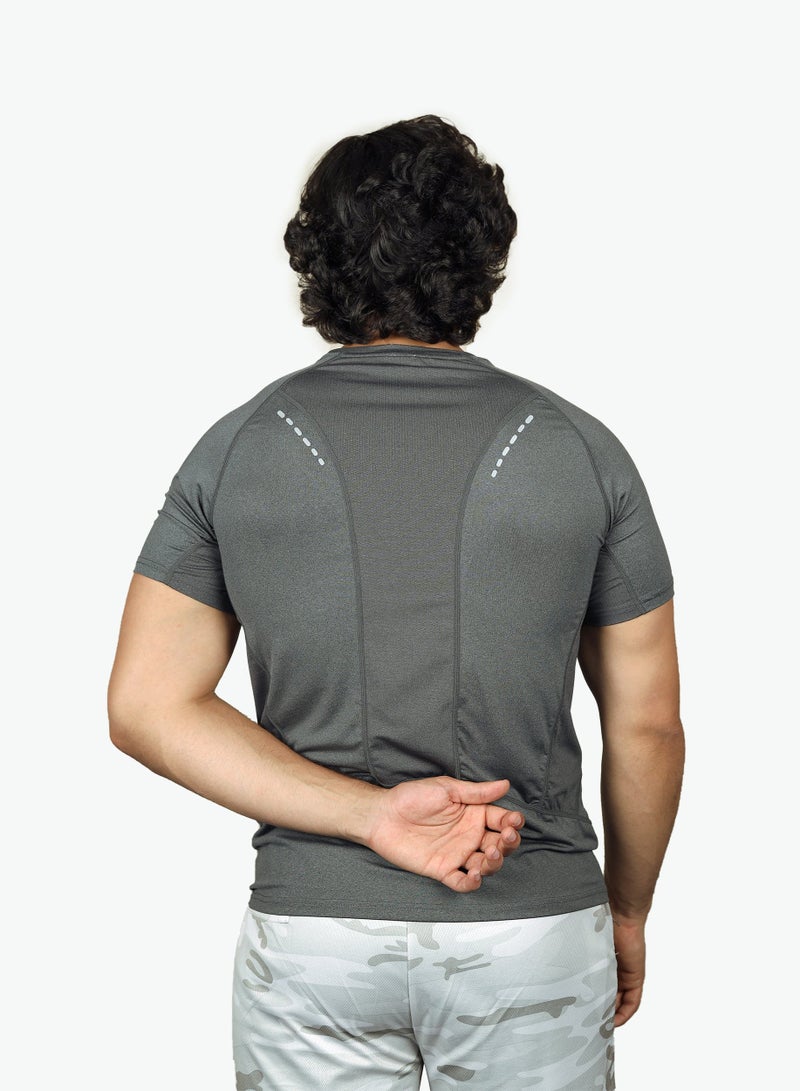 THUGFIT EndurX Men's Slim Fit T-Shirt - Grey - Image 3