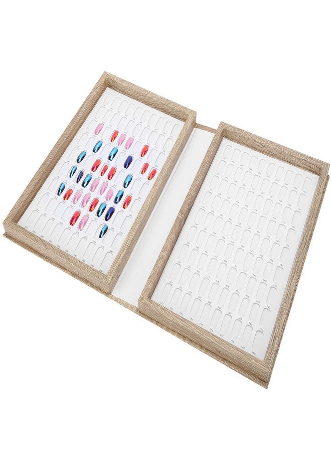 POCREATION Nail Color Display Book, 180 Colors Wood Nail Gel Polish Display Book False Nail Tip Display Color Card Book For Nail Art Equipment - Image 4