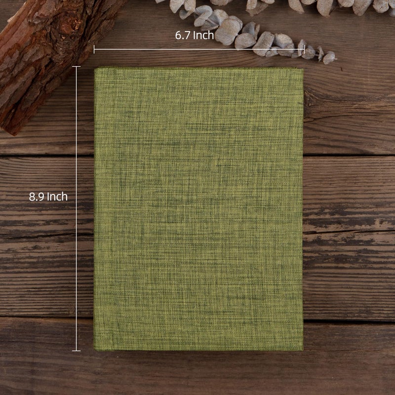 Pssoss Small 4x6 Photo Album with Writing Space Holds 20 Photos Ideal for Wedding Theme-Album and Baby Photo Album (Green) - Image 2