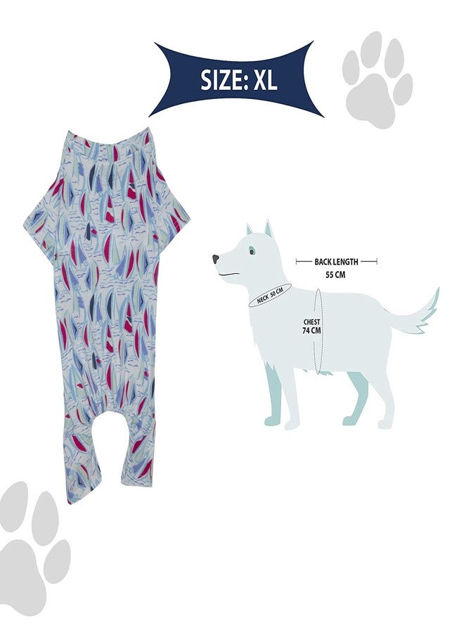 Lulala Dog Pajamas Viscose Lycra Pup Printed Jumpsuit,Breathable 4 Legs Basic Pjs Shirts for Dogs,Super Soft Stretchable Puppy Jammies,Fashion & Comfy for Boys and Girls After Surgery(18Inch,Multy) - Image 5