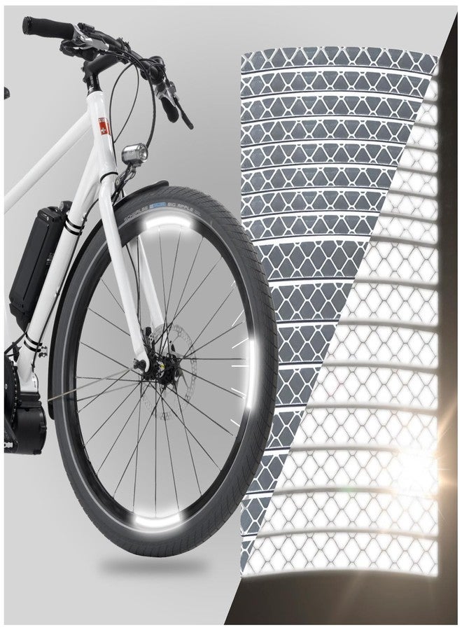 ReflecToes 720 Reflective Wheel Rim Stickers - 16 Pcs Reflective Decals, 720+ Candle Power Wheel Reflectors for Bike - High-Intensity Retroreflective Rim Tape - Image 1
