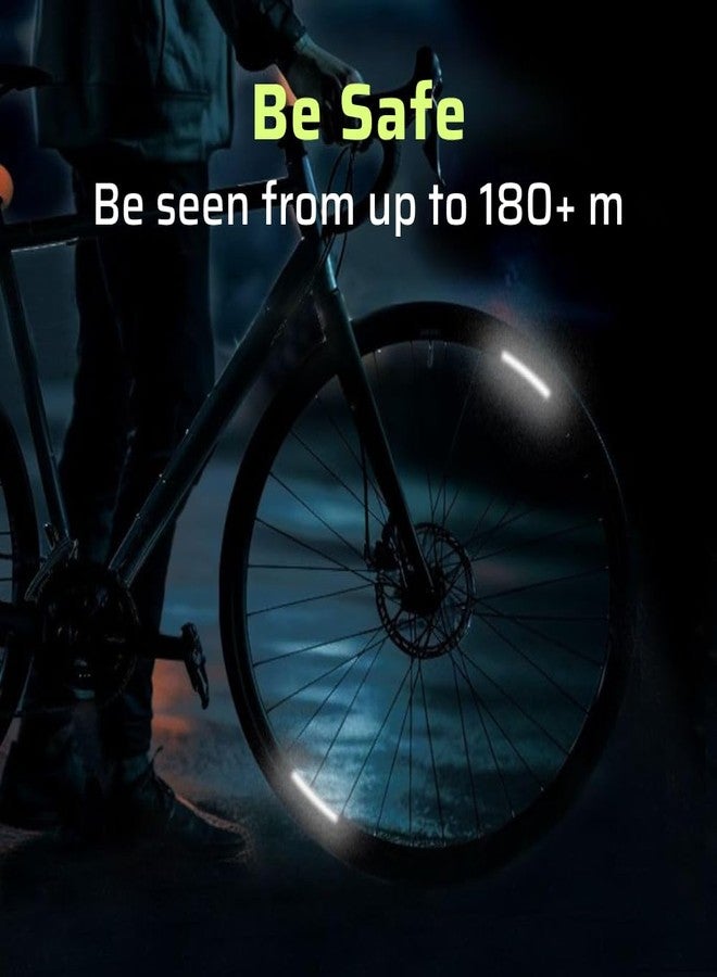 ReflecToes 720 Reflective Wheel Rim Stickers - 16 Pcs Reflective Decals, 720+ Candle Power Wheel Reflectors for Bike - High-Intensity Retroreflective Rim Tape - Image 4