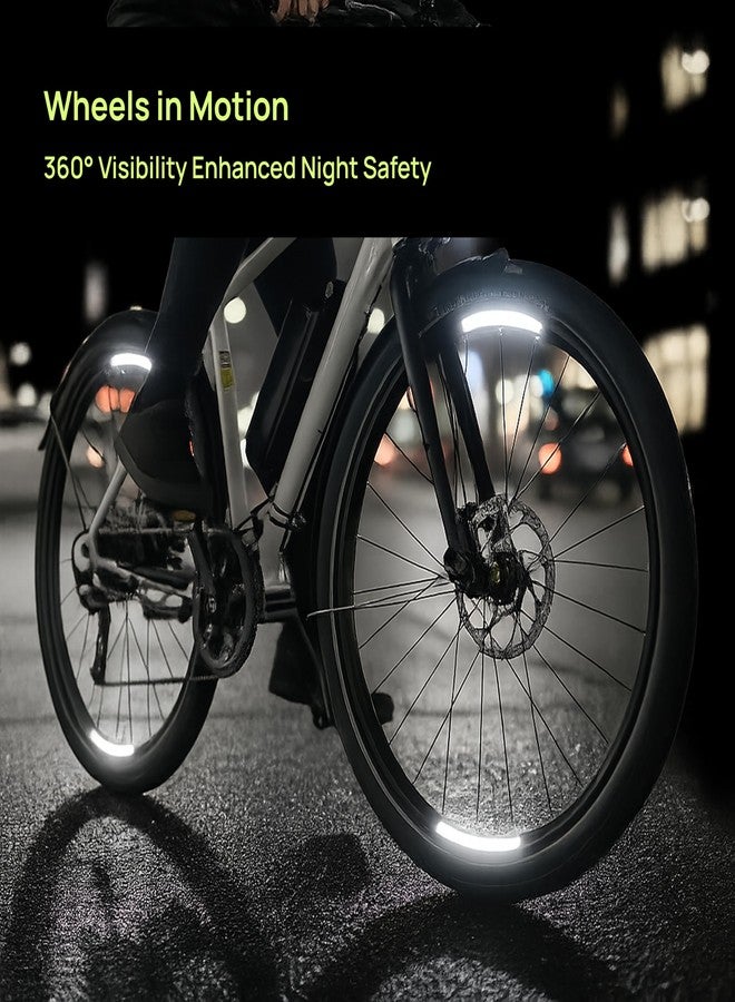 ReflecToes 720 Reflective Wheel Rim Stickers - 16 Pcs Reflective Decals, 720+ Candle Power Wheel Reflectors for Bike - High-Intensity Retroreflective Rim Tape - Image 3