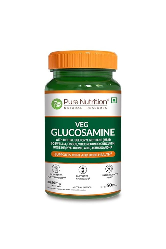 بيور نيوتريشن، جلوكوزامين نباتي مع MSM بتركيز 1500 ملغ - 60 قرصًا نباتيًا - Image 1