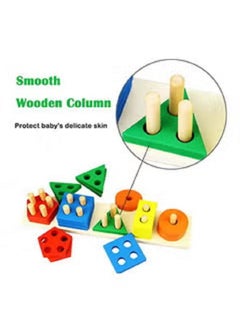 Generic Montessori Toys For 1 to 3-Year-Old Boys Girls Toddlers, Wooden Sorting And Stacking Toys For Toddlers And Kids Preschool, Educational Toys, Color Recognition Stacker Shape Sorter, Learning Puzzles Gift  - Image 3