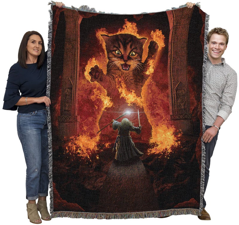 Pure Country Weavers Pure Country Weavers You Shall Not Pass Blanket by Vincent HIE - Lord of The Rings Movie Parody - Cute Funny Gift Tapestry Throw Woven from Cotton - Made in The USA (72x54)  - Image 1