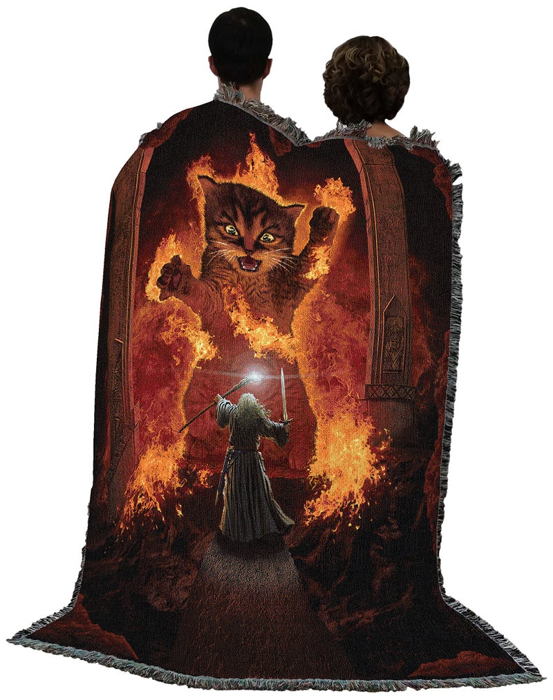 Pure Country Weavers Pure Country Weavers You Shall Not Pass Blanket by Vincent HIE - Lord of The Rings Movie Parody - Cute Funny Gift Tapestry Throw Woven from Cotton - Made in The USA (72x54)  - Image 3
