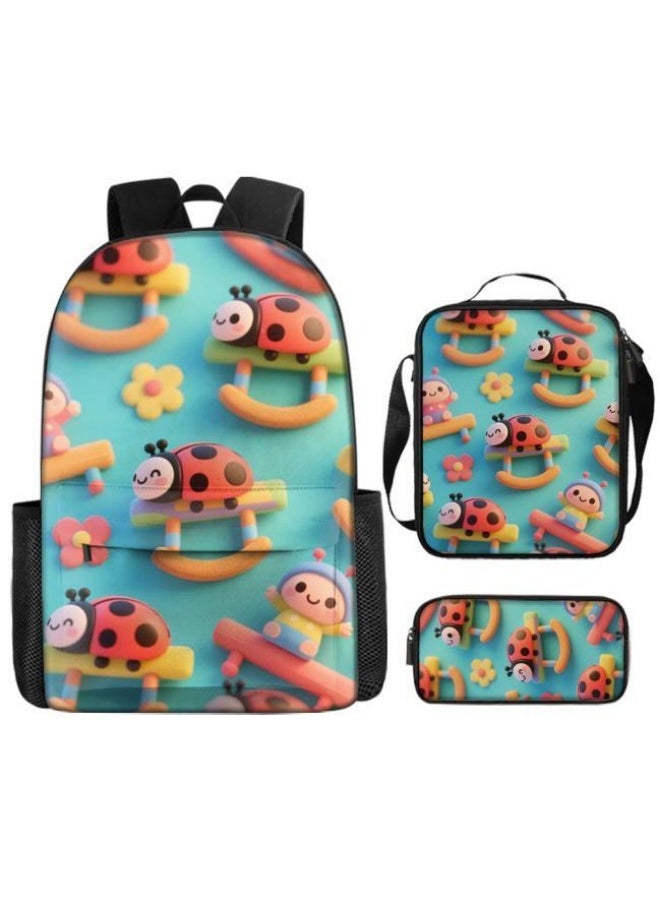 Bright Li Fire Fashion is unlimited! Cartoon bag three-piece set, suitable for a variety of scenes for students and teenagers (available for students, children, friends on outings, mountain climbing, school, etc.) - 21 - Image 2