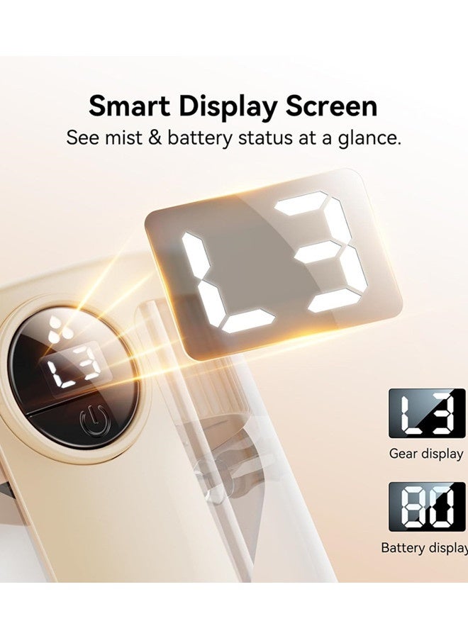 VibeHome Smart Humidifiers,Rechargeable Air Humidifier with Night Light for Bedroom,3-Speed Mist Control Wireless Diffuser,1.5L Cool Mist Humidifier for Office Home Plant Baby,Quiet, Auto Shut-Off (Beige) - Image 4