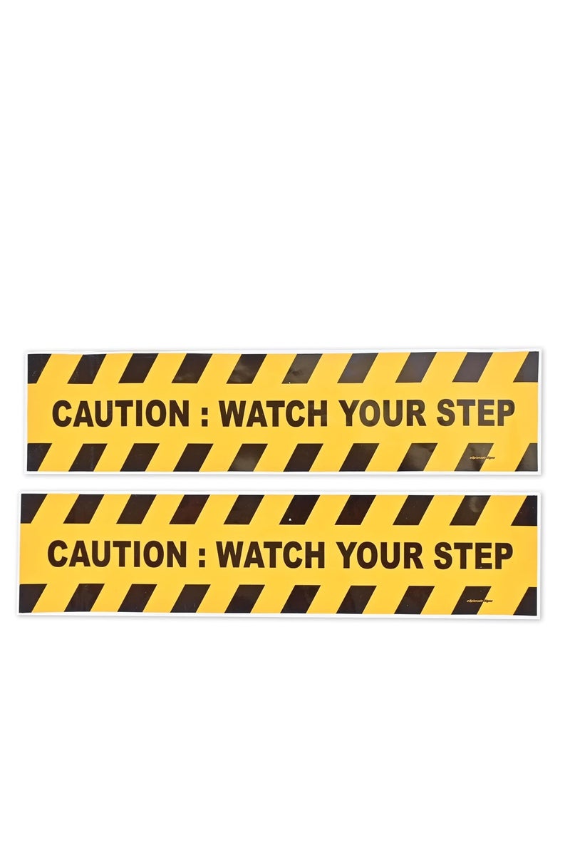 ESPLANADE eSplanade Caution Watch Your Step Sign Sticker Decal - Easy to Mount Weather Resistant Long Lasting Ink Size (13.78" x 3.15") - Image 1