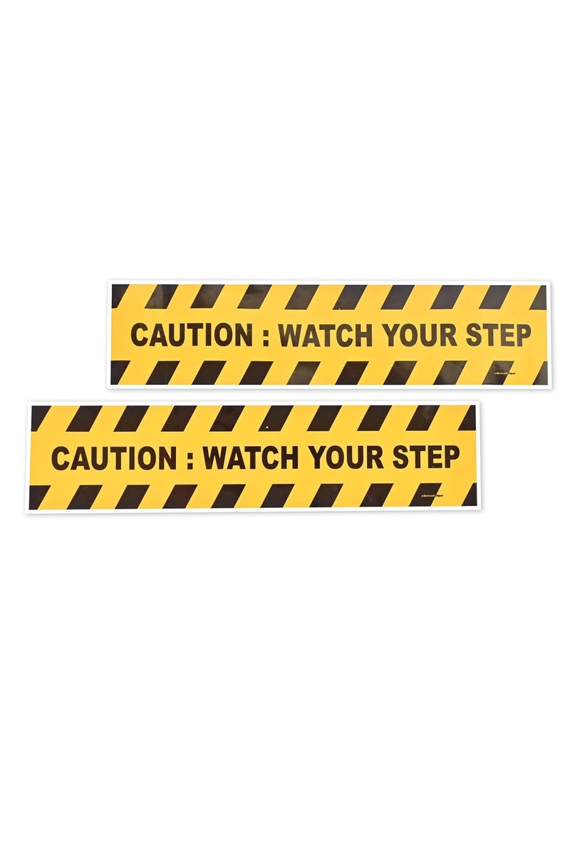 ESPLANADE eSplanade Caution Watch Your Step Sign Sticker Decal - Easy to Mount Weather Resistant Long Lasting Ink Size (13.78" x 3.15") - Image 4