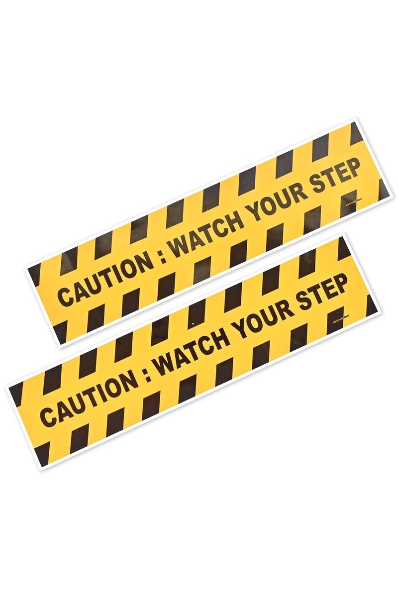ESPLANADE eSplanade Caution Watch Your Step Sign Sticker Decal - Easy to Mount Weather Resistant Long Lasting Ink Size (13.78" x 3.15") - Image 3