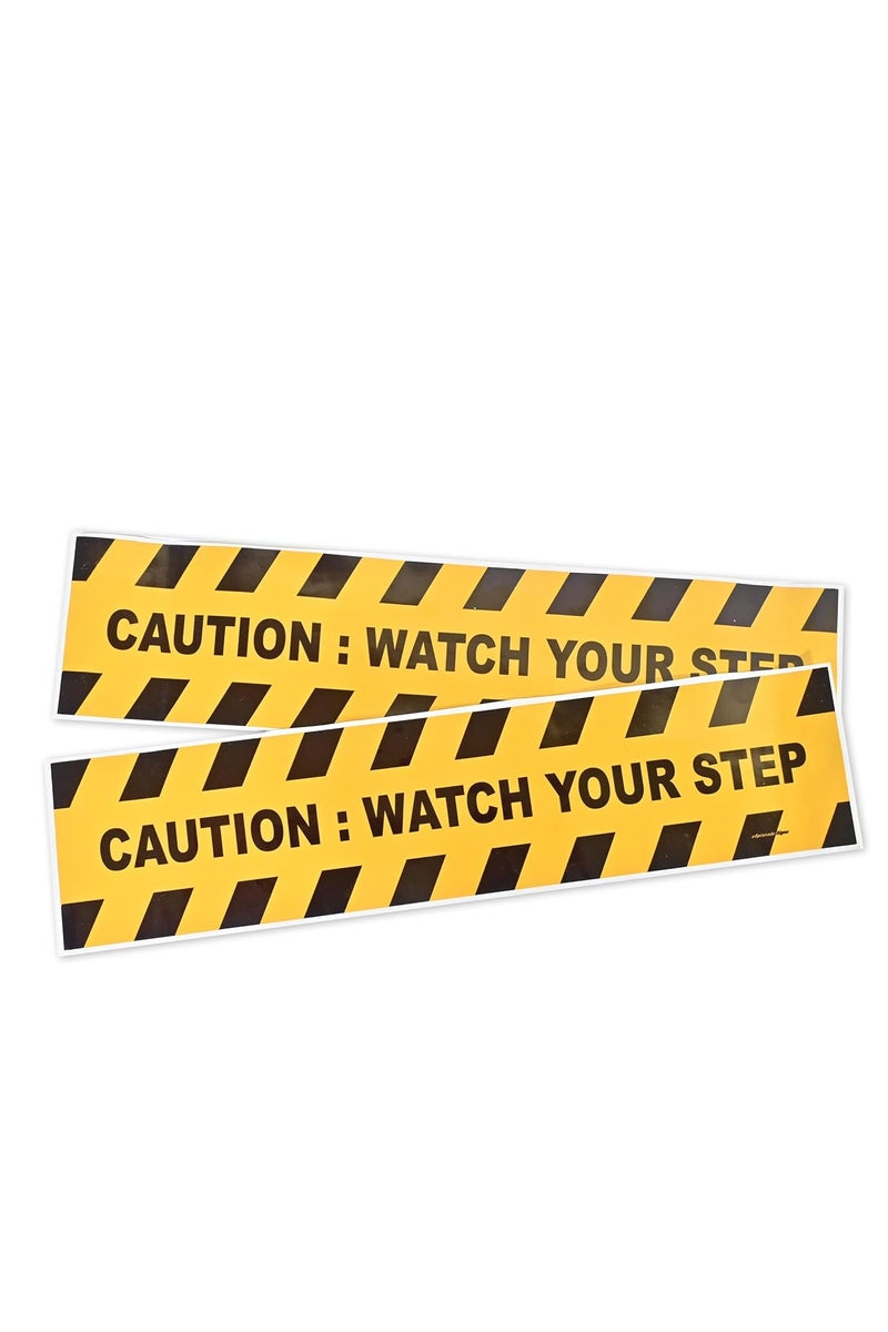 ESPLANADE eSplanade Caution Watch Your Step Sign Sticker Decal - Easy to Mount Weather Resistant Long Lasting Ink Size (13.78" x 3.15") - Image 5