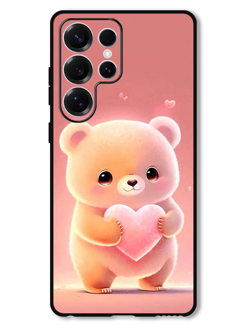 Theodor Protective Case Anti Scratch Shock Proof Bumper Cover For Samsung Galaxy S25 Ultra Panda Holding Heart - Image 1