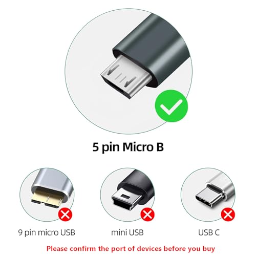 LUKFOCAB Nylon Braided Short USB C to Micro USB Cable 02M065 FT USB Type C to Micro USB Charger Cable Supports OTG 24A Charging 480Mbps Dast Sync for MacBook Pro Air Galaxy S22 S21 Pixel 54 LG and More - Image 3