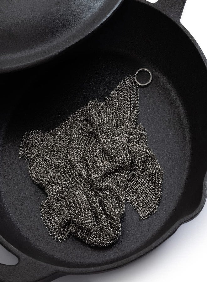 Barebones Fine Stainless Steel Cleaning Mesh Scrubber - Cast Iron Cleaner - Grill Accessories, Scrub Brush, Cast Iron Brush, Chainmail Skillet Cleaner - Image 5