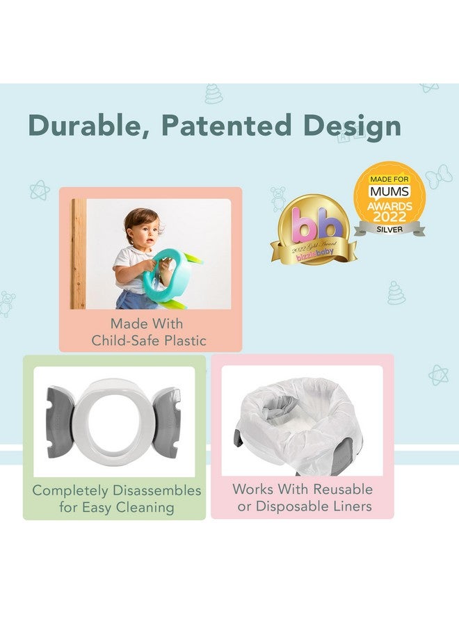 Kalencom Potette Plus 2In1 Travel Potty And Trainer Seat Dualpurpose Potty Training Toilet Seat Portable Potty For Toddler Travel With Durable Lockin Legs And Splash Guard Whitegray - Image 4