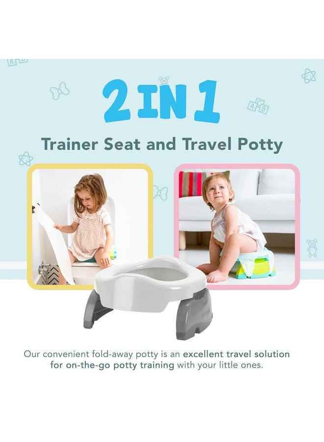 Kalencom Potette Plus 2In1 Travel Potty And Trainer Seat Dualpurpose Potty Training Toilet Seat Portable Potty For Toddler Travel With Durable Lockin Legs And Splash Guard Whitegray - Image 5