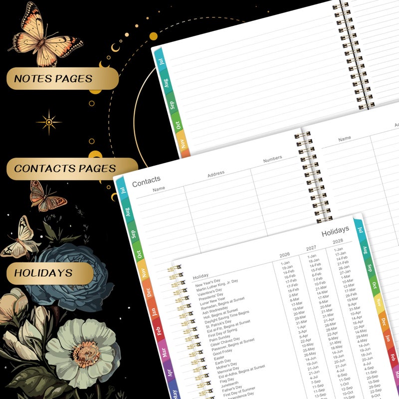 Pinchoco Planner 2026-2027 - Academic Planner, July 2026 - June 2027, 9" x 11", 2026-2027 Planner Weekly and Monthly, Colorful Tabs, Back Pocket, Perfect Daily Organizer - Butterfly - Image 5