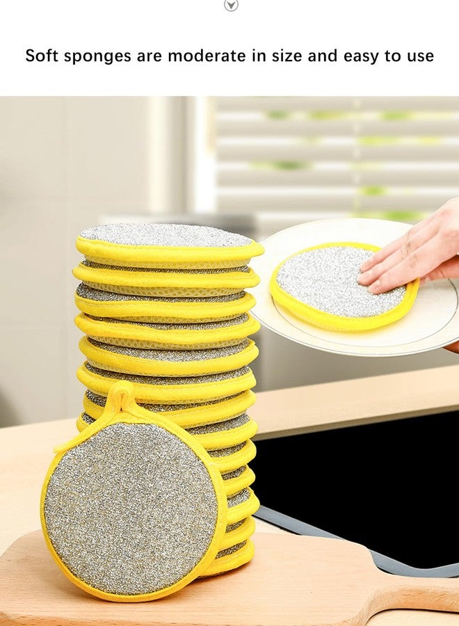 KRYLAR- Multi-Purpose Kitchen Double Side Round Dishwashing Sponge Scrubber Rag Dish Pad Cleaner Home Kitchen Cleaning Tool Sponges,Household Cleaning Tools for Kitchen Bathroom(Pack of 5) - Image 5