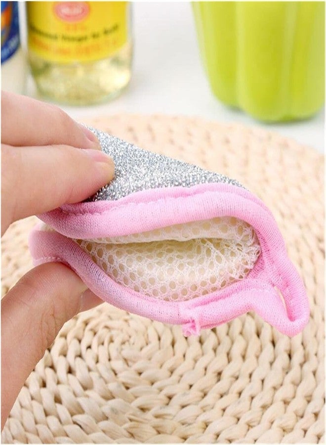 KRYLAR- Multi-Purpose Kitchen Double Side Round Dishwashing Sponge Scrubber Rag Dish Pad Cleaner Home Kitchen Cleaning Tool Sponges,Household Cleaning Tools for Kitchen Bathroom(Pack of 5) - Image 2