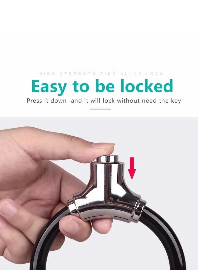 Generic Mini Bike Lock Cable Portable Anti-Theft Bike Bicycle Lock Security Cycling Cable Lock Zinc Alloy Senior Waterproof Travel Luggage Locks Helmet Lock - Image 4