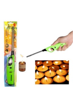 Civic Versatile Gas Lighter Refillable Gas Lighter Long Flame Adjustable Windproof Candle Light Barbecue Kitchen Lighter Assorted Color Random Child Safety Safety Button 