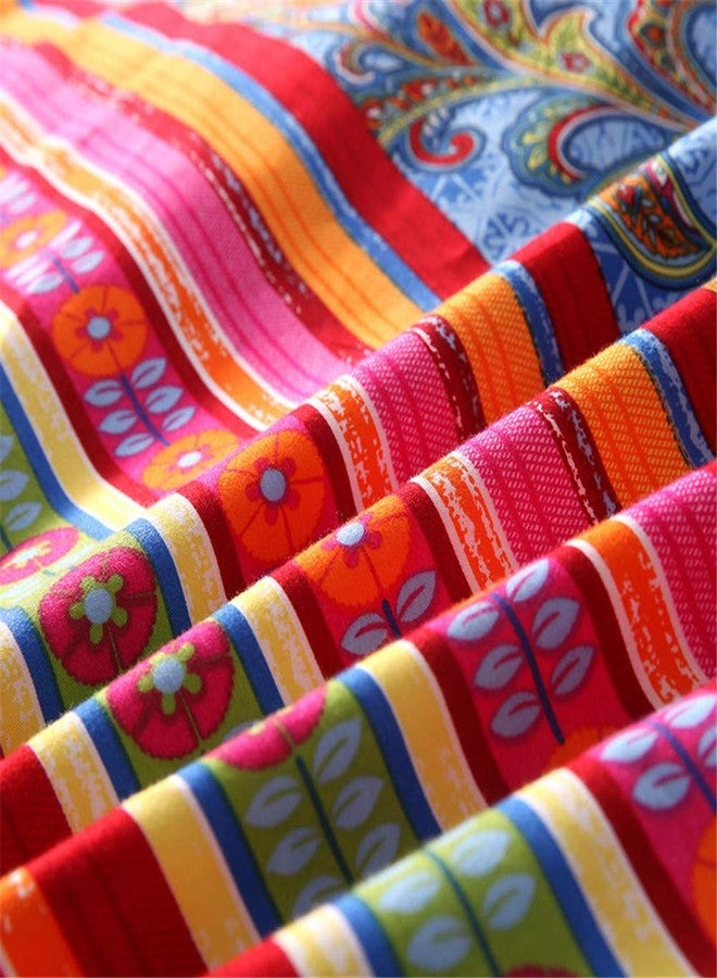 ABREEZE Bohemian Duvet Cover Set Boho Cotton Bedding King Duvet Cover Set Colorful Boho Striped Bedding Set 1 Duvet Cover & 2 Pillowcases, No Comforter - Image 5