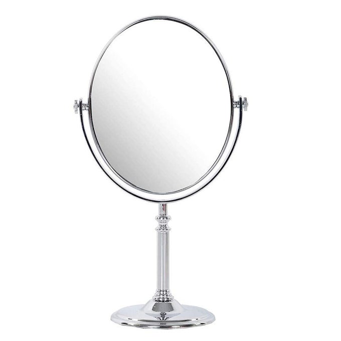 MAKEUP MIRROR MAGNIFYING MIRROR MAKEUP DOUBLE SIDE MAGNIFICATION TABLETOP VANITY HAND MIRRORS STAND FOR BATHROOMHOTELBED ROOMDRESSING ROOM 5X AND 1X 34 X 19 CMPLASTIC FRAME