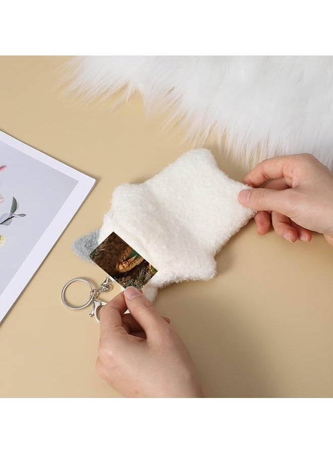 2PCS Photocard Holder,Cartoon Plush Photocard Holder Outdoor Girl Korean Style ID Card Cover Protective Case Card - Image 4