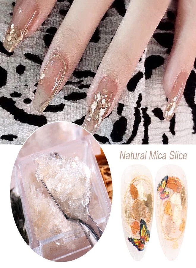Vezocim Mica Marble Nail Art Decorations, Holographic Japanese Style 3D Acrylic Nails Supplies Design, Mica Nail Art Glitter Slices UV Gel Marble Sequins Accessories for Women Girls Manicure Charms Decoration - Image 2