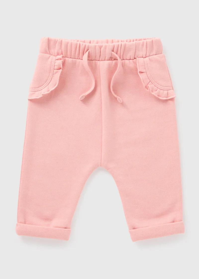 Matalan Baby Pink Frill Jogging Bottoms