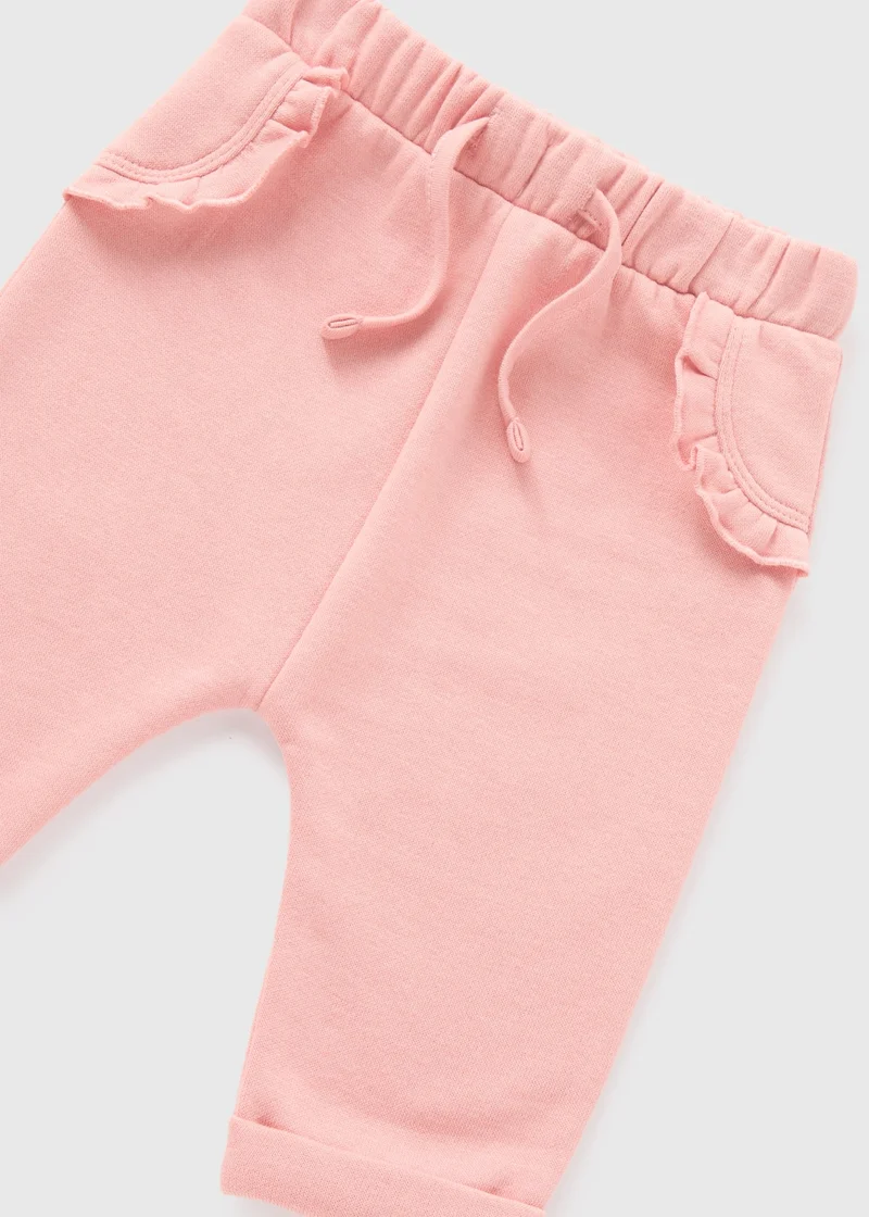 Matalan Baby Pink Frill Jogging Bottoms