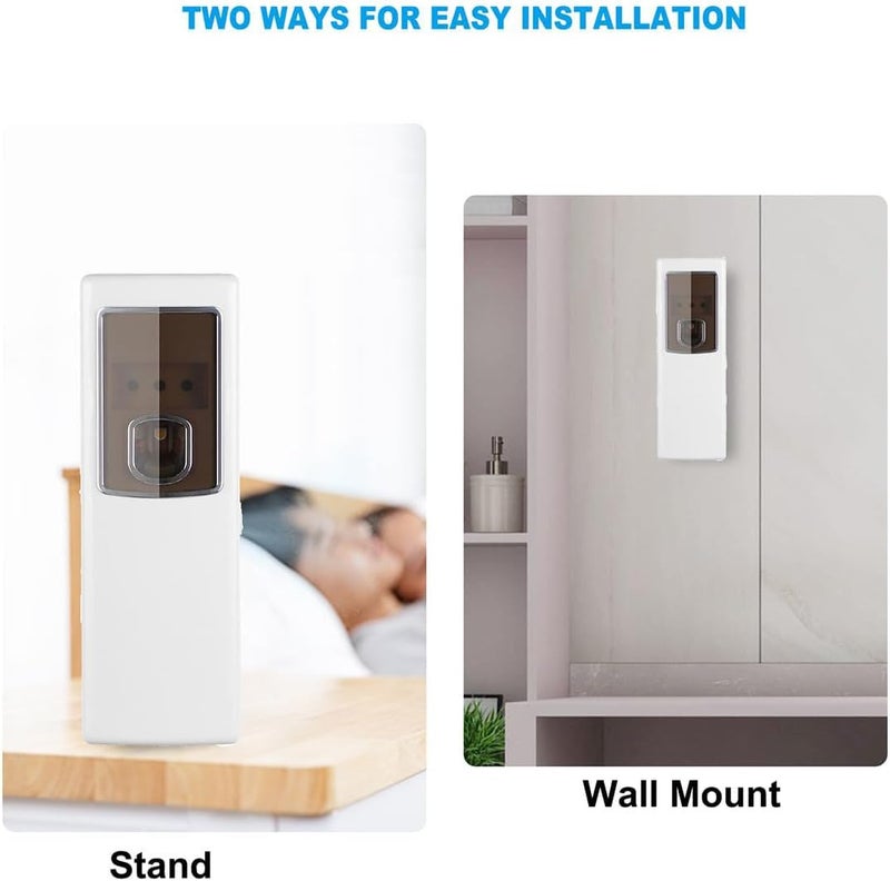 Excefore Automatic Fragrance Dispenser, Wall Mount/Free Standing Commercial, ABS Auto Air Freshener Dispenser Aerosol Spray Perfume Dispenser for Home Room Office Bathroom - Image 3