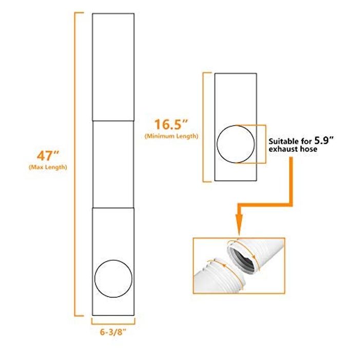 LBG Products Portable Air Conditioner Window Seal Plates Kit, Vertical AC Window Unit, Adjustable Seal AC Window Vent Kit for Exhaust Hose, Universal for Ducting with 5.9 inches Diameter - Image 2