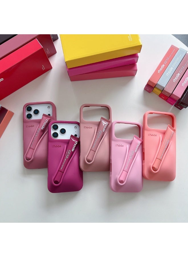 rhode Exclusive Soft Silicone Case for iPhone–Built-in Storage for Rhode Lipstick/Lip Gloss, Protective Phone Cover - Image 2