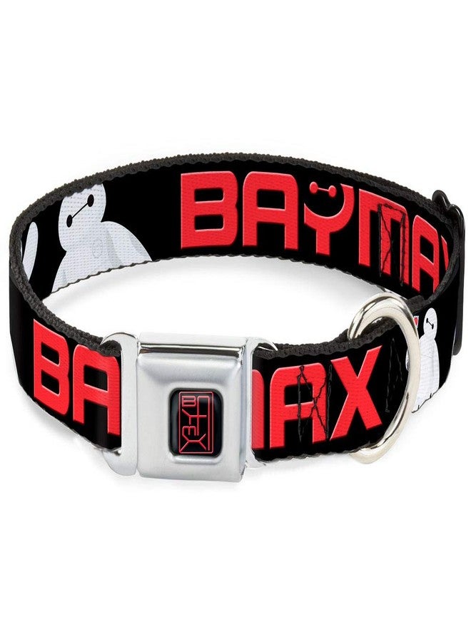 Buckle Down Buckle-Down Dog Collar Seatbelt Buckle Baymax Poses Black White Red Available In Adjustable Sizes For Small Medium Large Dogs, 1" Wide - Fits 15-26" Neck - Large - Image 1