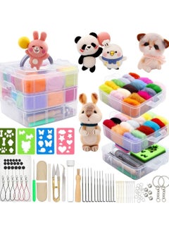 Excefore Needle Felting Kit 109 Pieces Set, Complete Tools and Supplies with Felt Wool 36 Colors, Needle Starter for DIY Craft Animal Home Decoration Birthday Gift  - Image 1