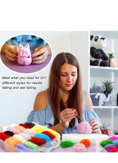 Excefore Needle Felting Kit 109 Pieces Set, Complete Tools and Supplies with Felt Wool 36 Colors, Needle Starter for DIY Craft Animal Home Decoration Birthday Gift  - Image 3