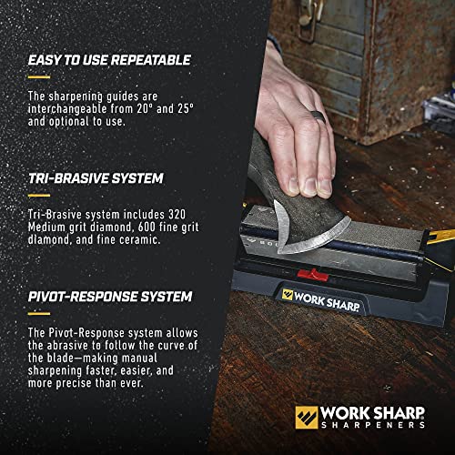Work Sharp Benchstone Knife Sharpener, 3 sided for faster manual pocket or hunting knife sharpening - Image 4