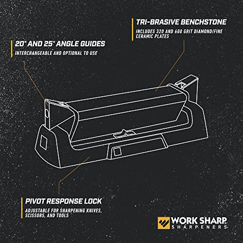 Work Sharp Benchstone Knife Sharpener, 3 sided for faster manual pocket or hunting knife sharpening - Image 3