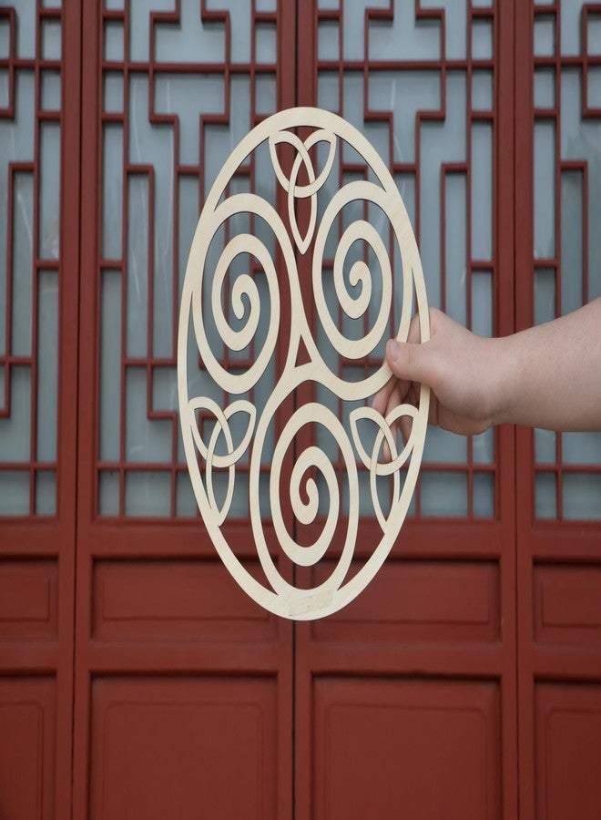 Fourth Level Manufacturing Fourth Level Mfg. Designs Triskele Knot Wooden Wall Art (I Irish Symbols,Celtic Triple Spiral, Celtic Decor, Irish Wall Art, Triple Helix Spiral) Natural Wood - Image 5