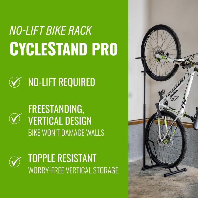 StoreYourBoard CycleStand Pro Vertical Bike Floor Stand, Indoor Bicycle Rack for Garage, Upright Bike Mount Storage, Holds MTB, Road, and Ebike Stand, Bike Parking Rack, Fits Tires up to 3.5â€³ - Image 2