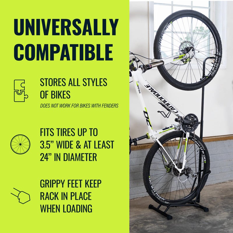 StoreYourBoard CycleStand Pro Vertical Bike Floor Stand, Indoor Bicycle Rack for Garage, Upright Bike Mount Storage, Holds MTB, Road, and Ebike Stand, Bike Parking Rack, Fits Tires up to 3.5â€³ - Image 4
