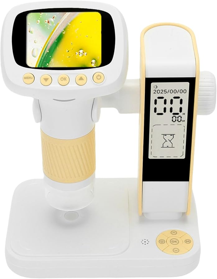 Fockety Kids Microscope with LED Light 2in Screen Timer Handheld Magnifier for Boys Girls Gift - Image 2