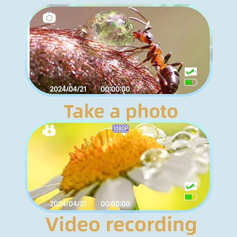 Fockety Kids Microscope with LED Light 2in Screen Timer Handheld Magnifier for Boys Girls Gift - Image 4